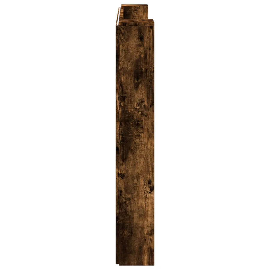 Tête de lit de rangement avec LED Chêne fumé Bois d'ingénierie - 6