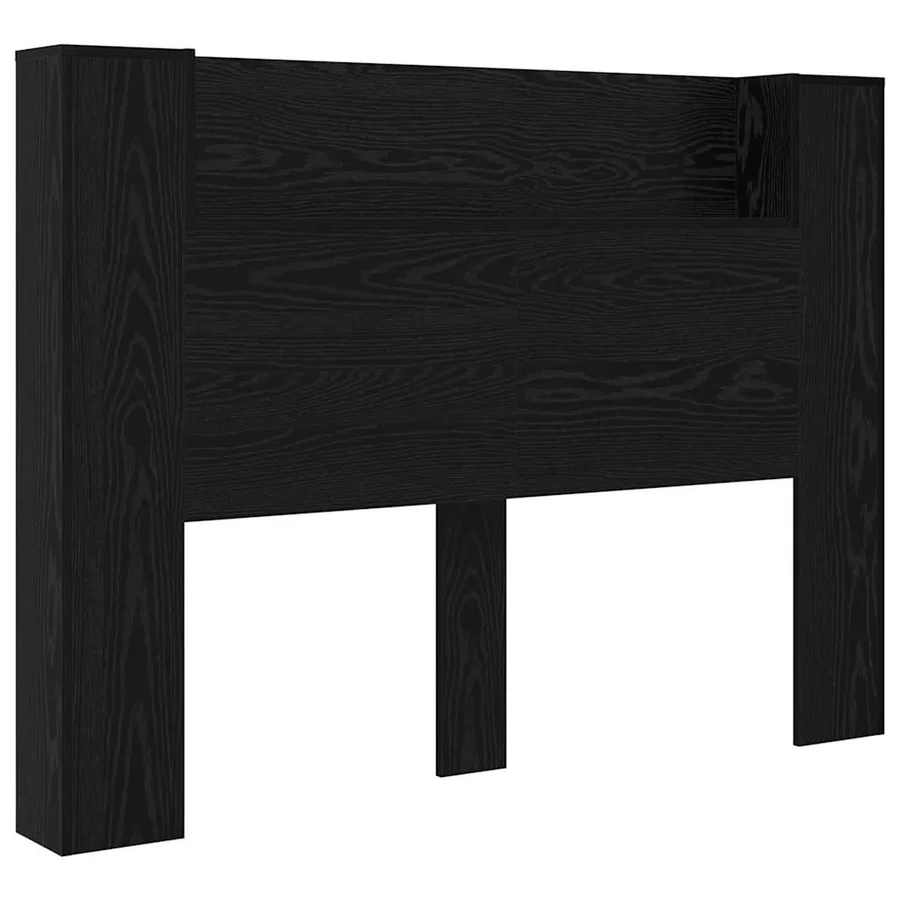 Tête de lit de rangement avec LED Chêne noir Bois d'ingénierie - 2