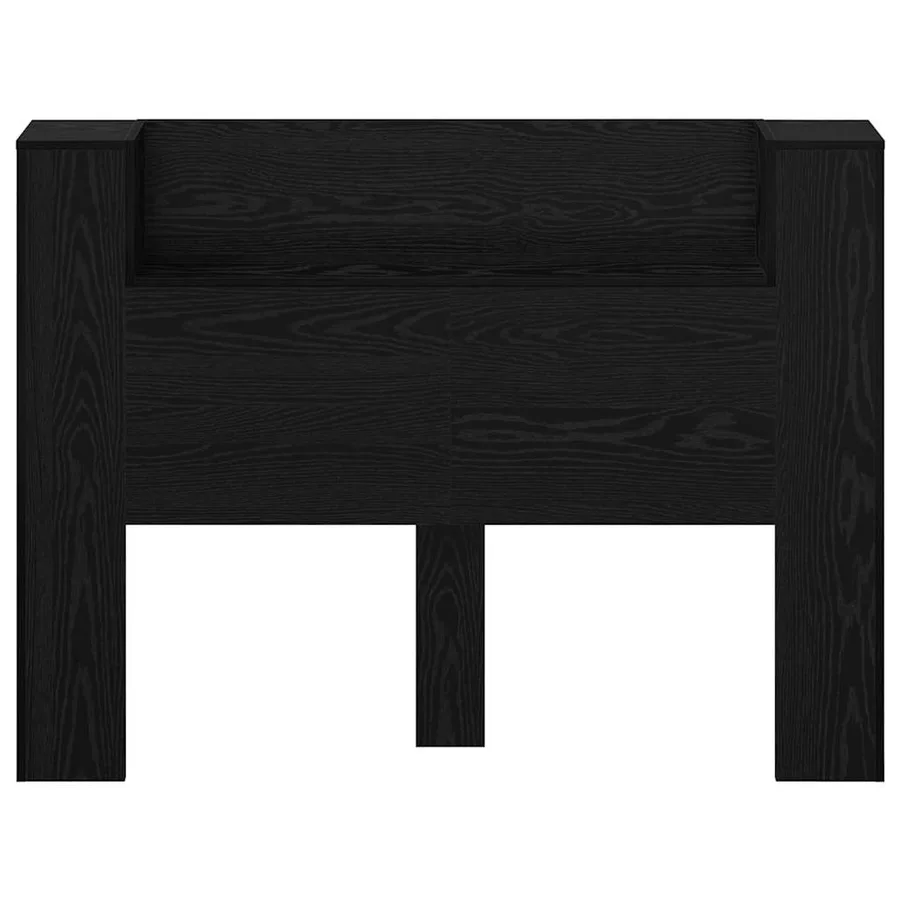 Tête de lit de rangement avec LED Chêne noir Bois d'ingénierie - 5