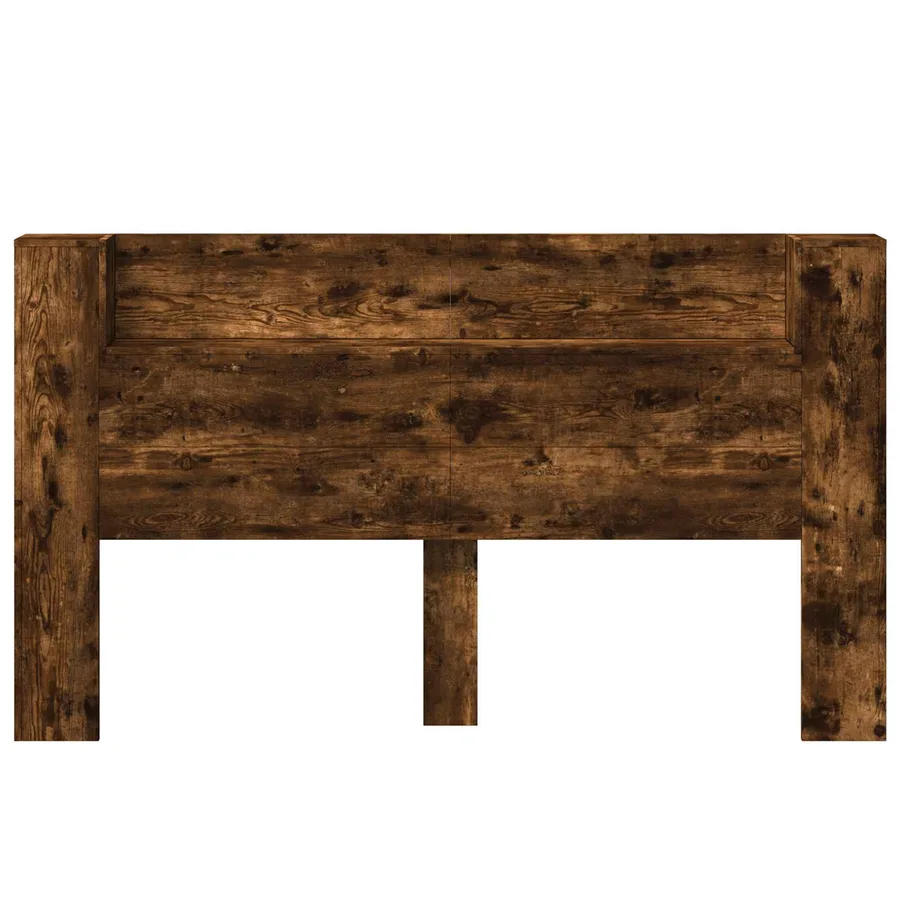 Tête de lit de rangement avec LED Chêne fumé Bois d'ingénierie - 5