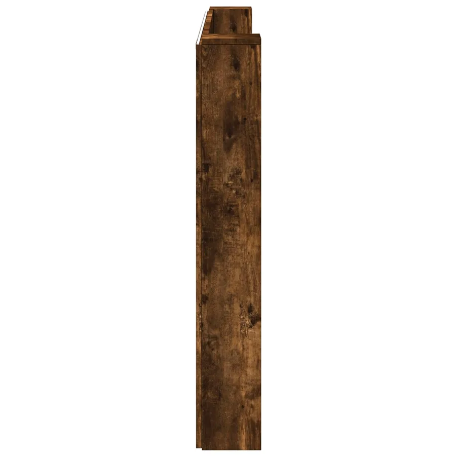 Tête de lit de rangement avec LED Chêne fumé Bois d'ingénierie - 6