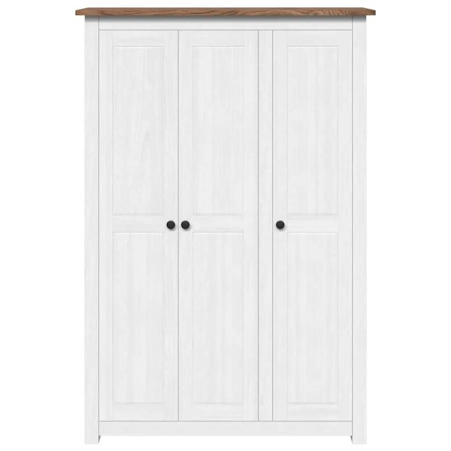 Garde-robe 3 portes Blanc 118x50x171,5cm Pin Assortiment Panama - 5