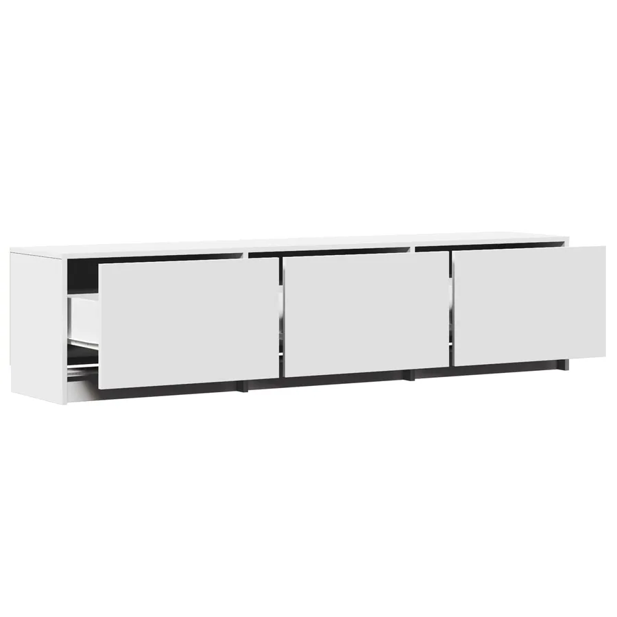 Meuble TV avec LED 165 x 34 x 40 cm Blanc Bois d’ingénierie - 10