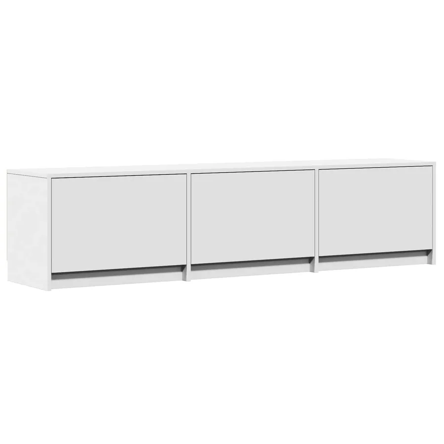 Meuble TV avec LED 165 x 34 x 40 cm Blanc Bois d’ingénierie - 5