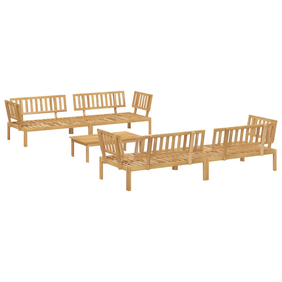 Ensemble de Canapés Uni 5 pcs Anthracite Bois d'Acacia Massif - 3
