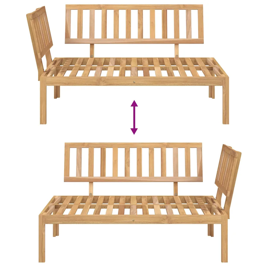 Ensemble de Canapés Uni 6 pcs Anthracite Bois d'Acacia Massif - 17