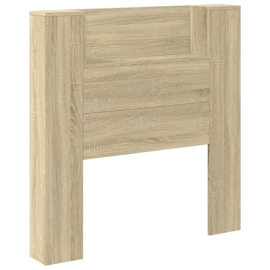 Tête de lit de rangement avec LED Chêne Sonoma - 2