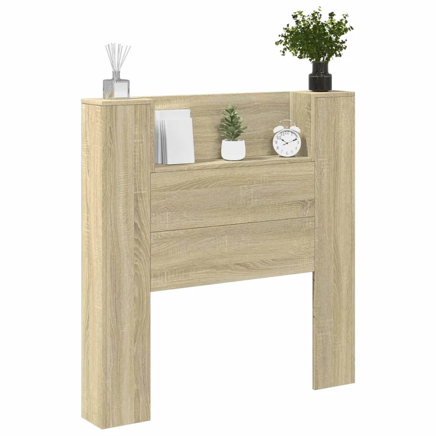Tête de lit de rangement avec LED Chêne Sonoma - 3