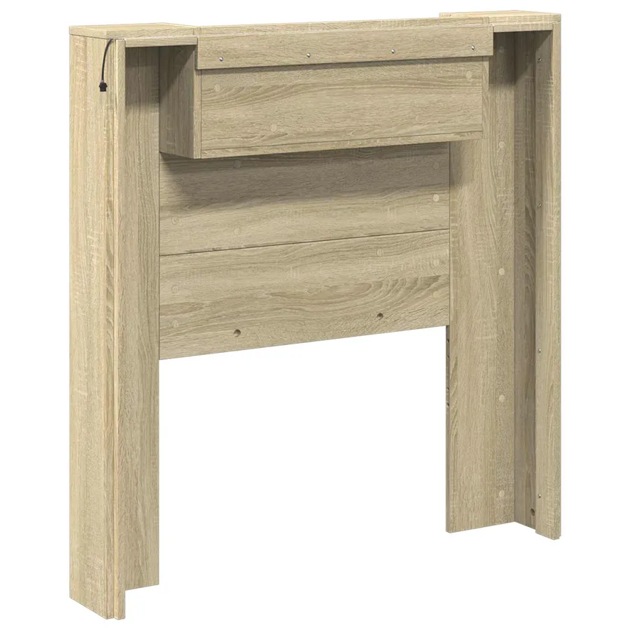 Tête de lit de rangement avec LED Chêne Sonoma - 7