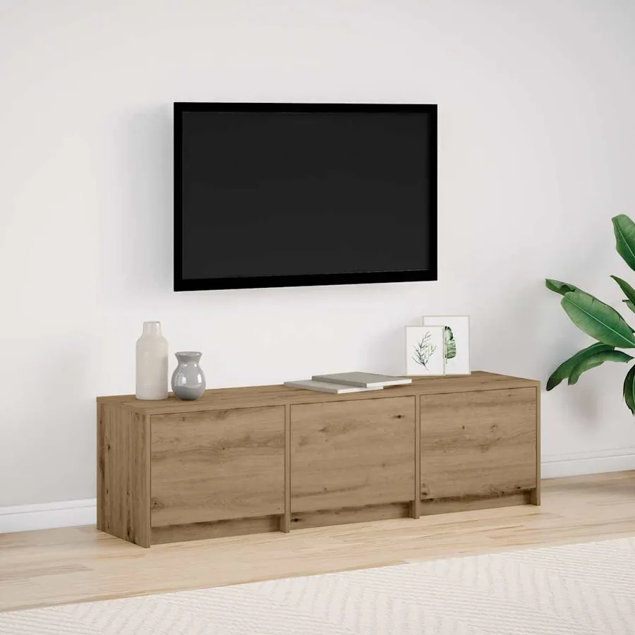 Meuble TV avec LED 140 x 34 x 40 cm Chêne artisan