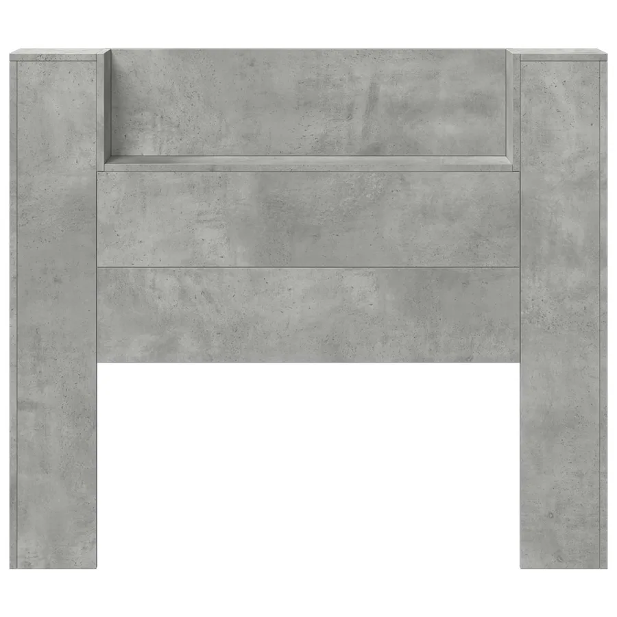 Tête de lit de rangement avec LED Gris béton Bois d'ingénierie - 5