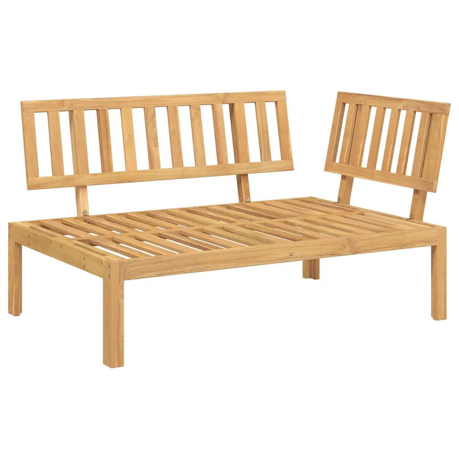 Ensemble de Canapés Uni 2 pcs Beige Bois d'Acacia Massif - 4