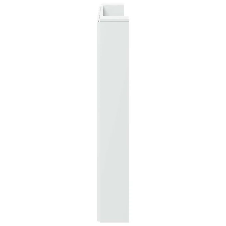 Tête de lit de rangement avec LED Blanc Bois d'ingénierie - 6