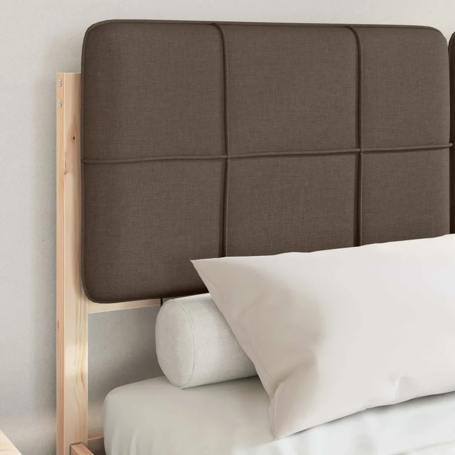 Cadre de lit avec tête de lit rembourrée Taupe 140 x 190 cm - 3