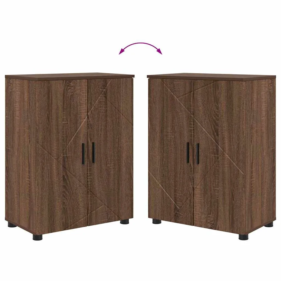 Cabinet de salle de bain avec porte Chêne brun 60 x 35 x 80 cm - 12