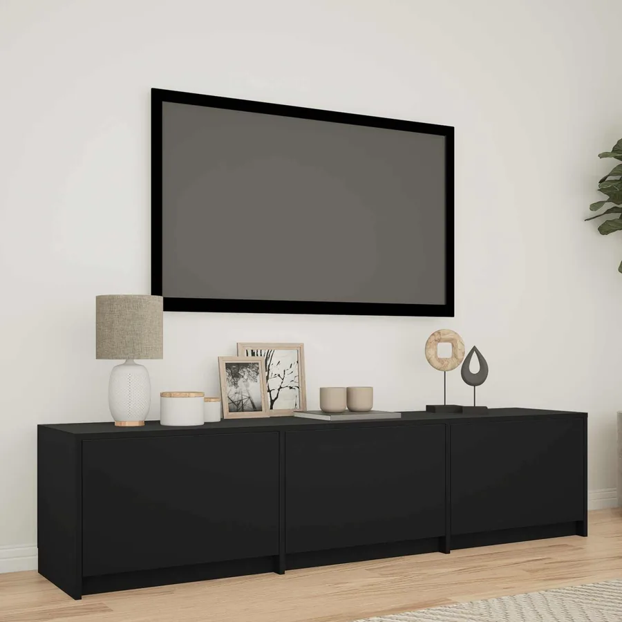 Meuble TV avec LED 165 x 34 x 40 cm Noir Bois d’ingénierie