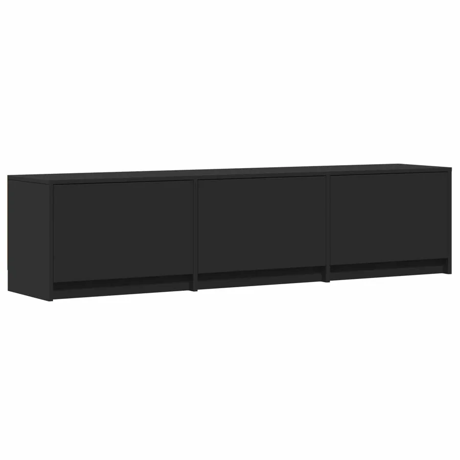 Meuble TV avec LED 165 x 34 x 40 cm Noir Bois d’ingénierie - 5
