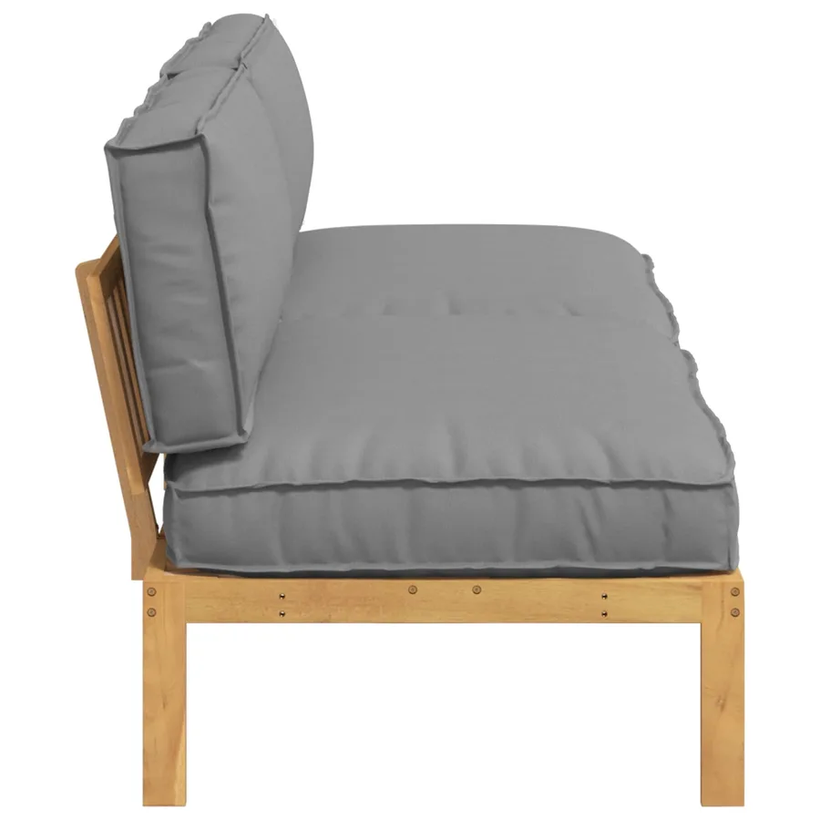 Ensemble de Canapés Uni 2 pcs Gris Bois d'Acacia Massif - 7