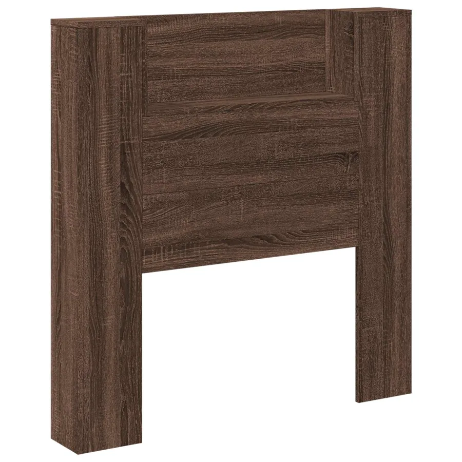 Tête de lit de rangement avec LED Chêne brun Bois d'ingénierie - 2