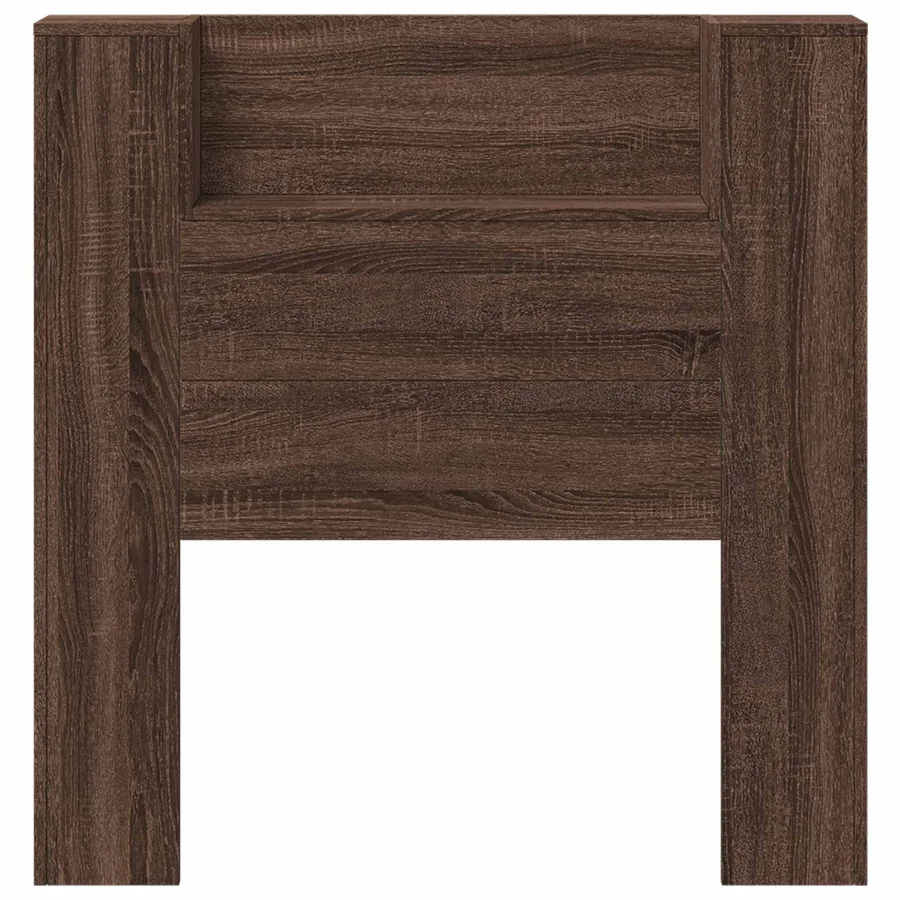 Tête de lit de rangement avec LED Chêne brun Bois d'ingénierie - 5