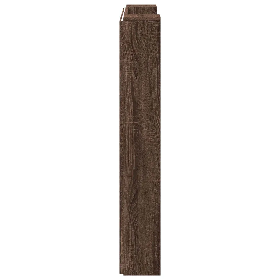 Tête de lit de rangement avec LED Chêne brun Bois d'ingénierie - 6