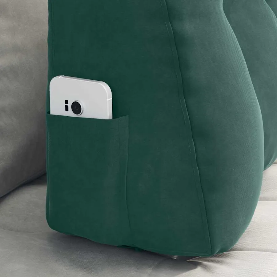 Coussin de Dos Vert foncé 80 x 24 x 50 cm Velours - 5