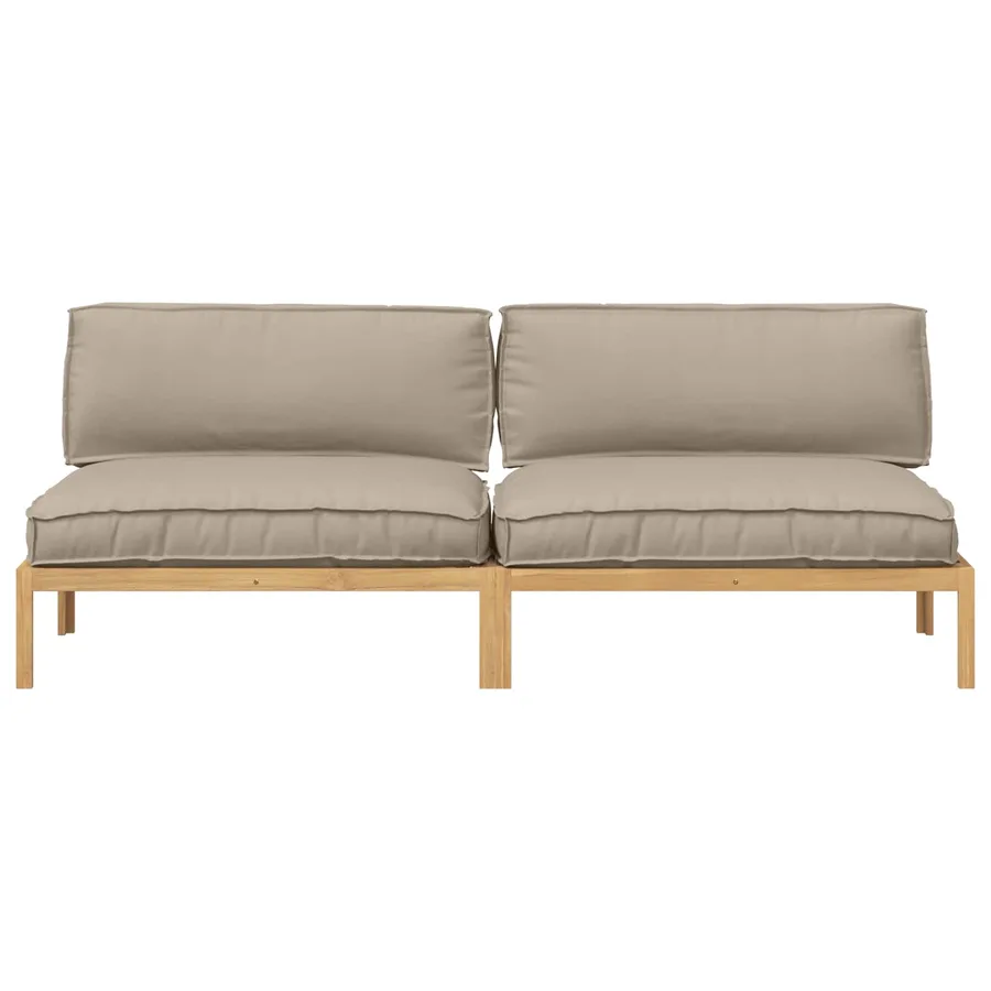 Ensemble de Canapés Uni 2 pcs Taupe Bois d'Acacia Massif - 6