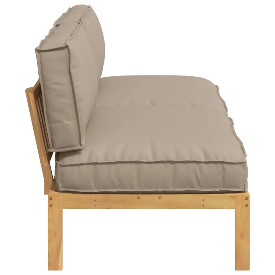 Ensemble de Canapés Uni 2 pcs Taupe Bois d'Acacia Massif - 7