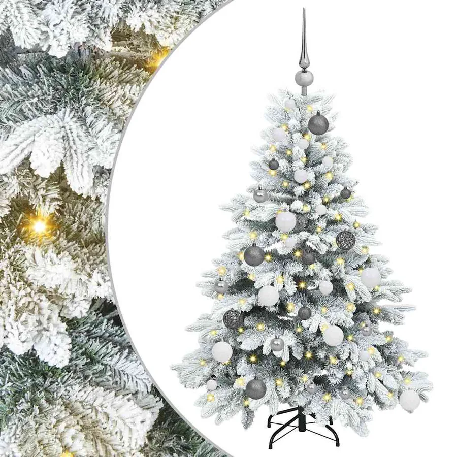 Sapin de Noël artificiel avec 150 LED Blanc 120 cm PE et PVC - 2