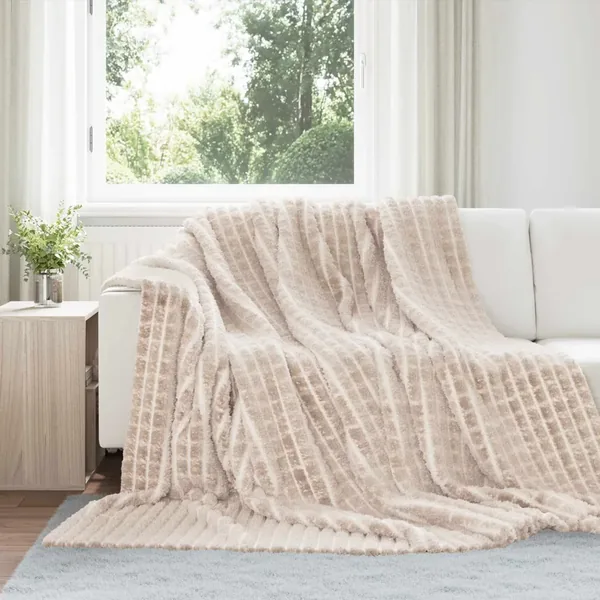 Couvertures à jeter 6 pcs Beige 270 x 240 cm Toison