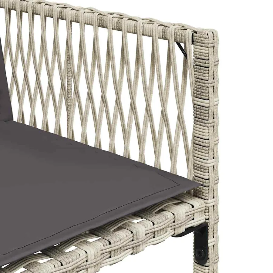 Ensemble à manger de jardin 11pcs avec coussins gris poly rotin - 8