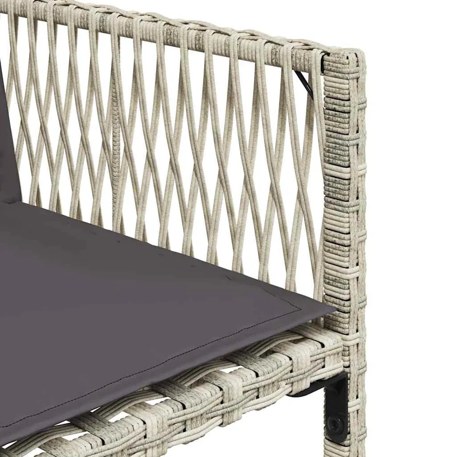 Ensemble à manger de jardin 11pcs avec coussins gris poly rotin - 9
