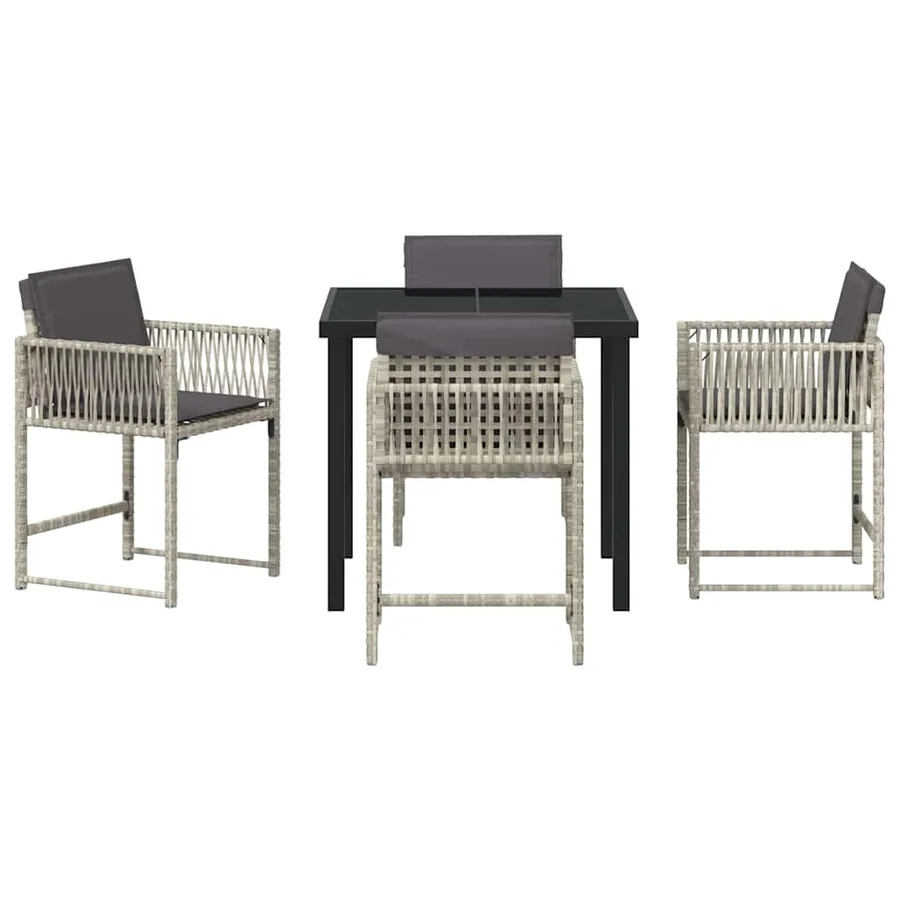 Ensemble de salle à manger pour jardin 5 pcs Gris clair - 7