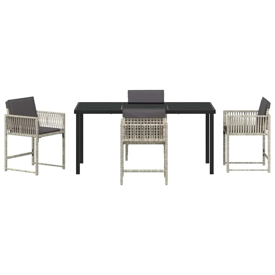 Ensemble de salle à manger pour jardin 5 pcs Gris clair - 7