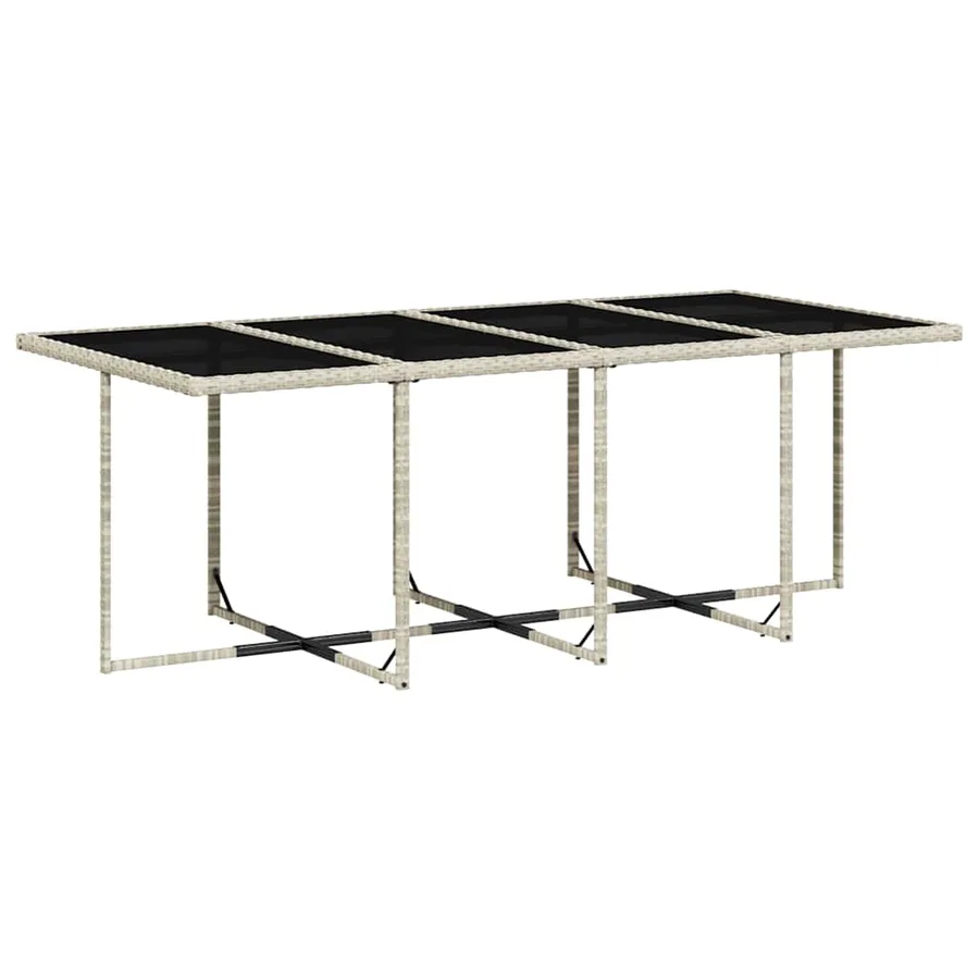 Ensemble à manger de jardin et coussins 9 pcs gris clair rotin - 4