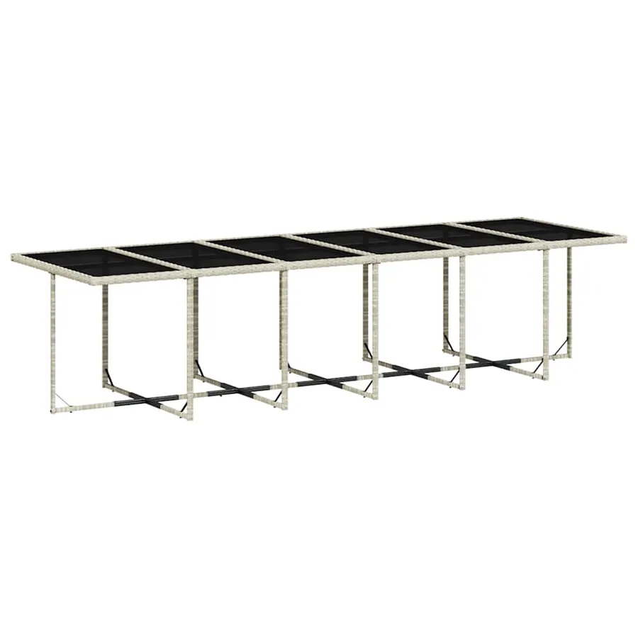 Ensemble à manger de jardin et coussins 17 pcs gris clair rotin - 3