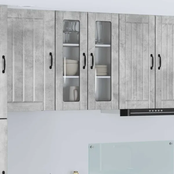 Cabinet en verre mural LUCCA Gris béton 60 x 31 x 80 cm