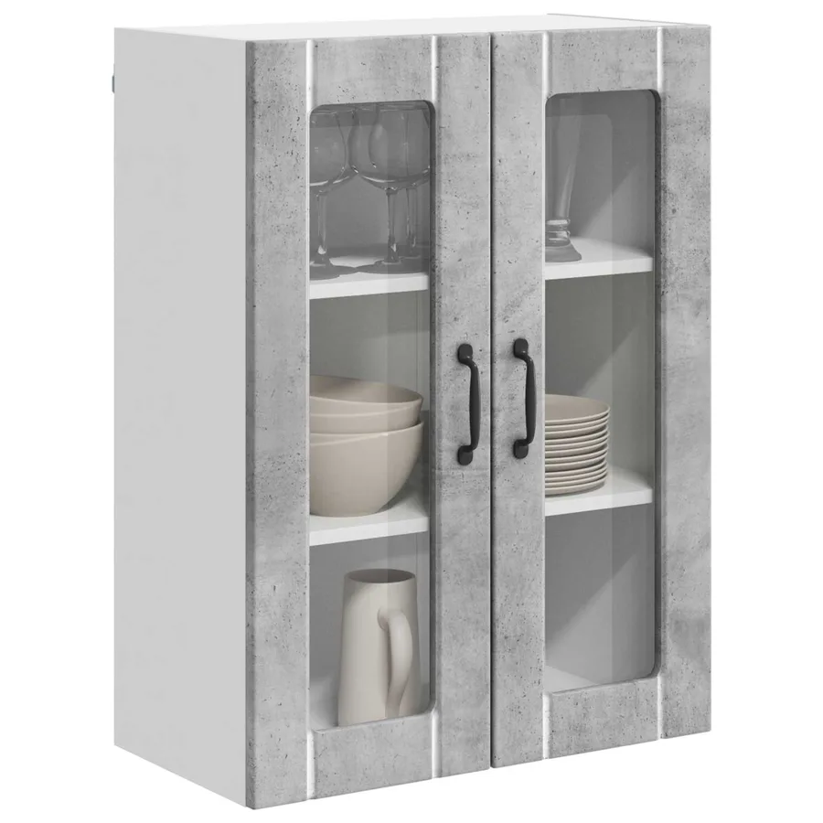 Cabinet en verre mural LUCCA Gris béton 60 x 31 x 80 cm - 3
