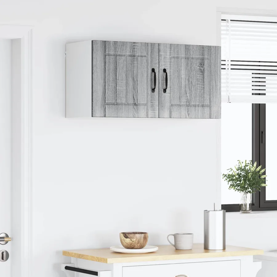Meuble mural LUCCA Sonoma gris 80 x 31 x 40 cm - 4