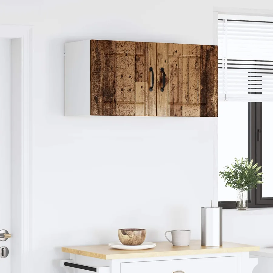 Meuble mural LUCCA Bois ancien 80 x 31 x 40 cm - 4