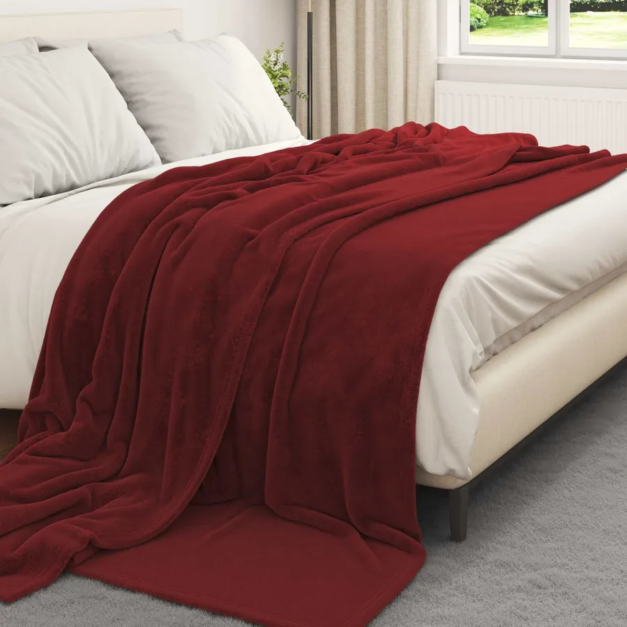Couvertures à jeter 6 pcs Rouge Bordeaux 240 x 270 cm Toison - 3