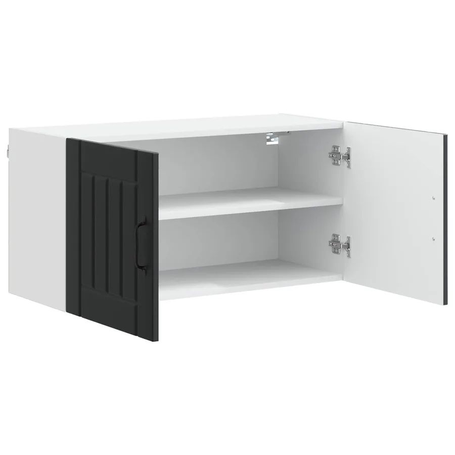 Meuble mural LUCCA Noir 80 x 31 x 40 cm Bois d'ingénierie - 5