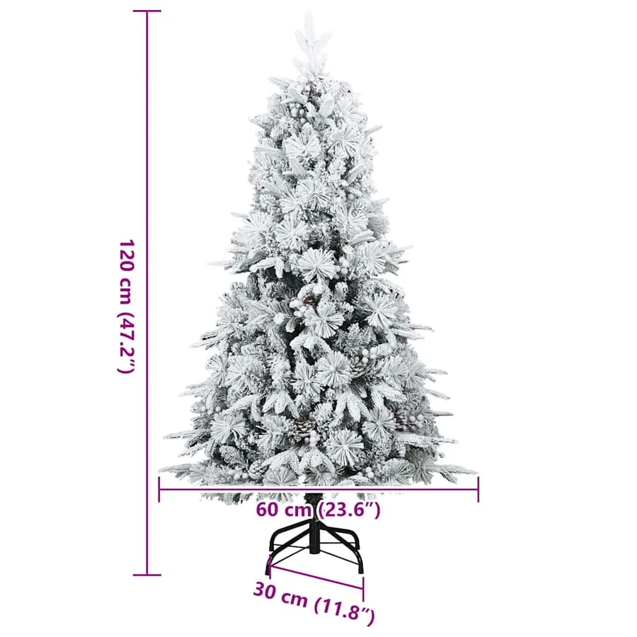 Sapin de Noël artificiel à branches pliantes, duveteux de neige - 9