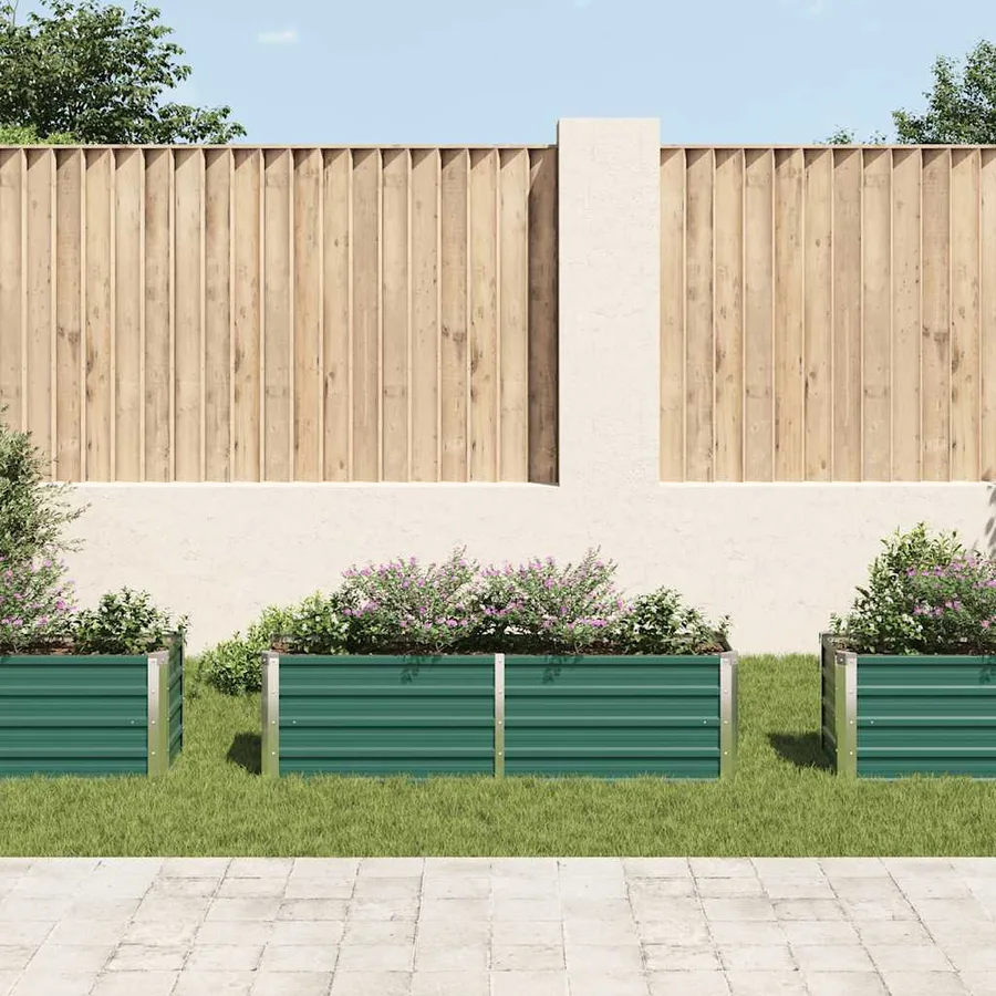 Lit surélevé de jardin Acier galvanisé 160x40x45 cm Vert - 3