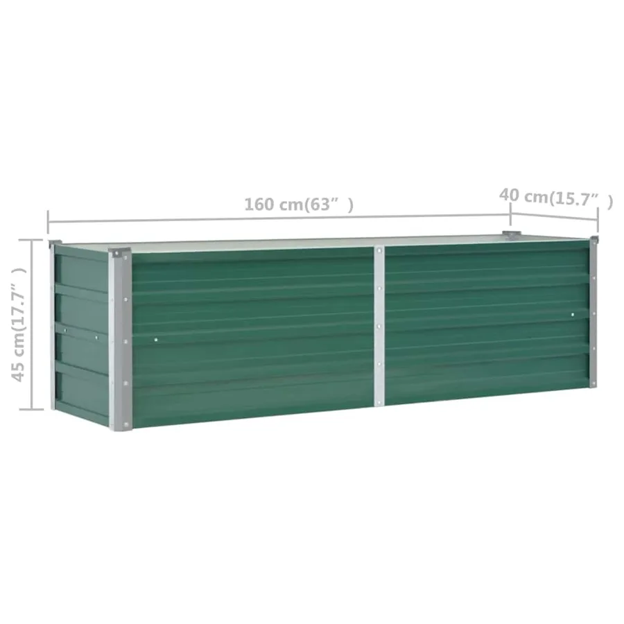 Lit surélevé de jardin Acier galvanisé 160x40x45 cm Vert - 8