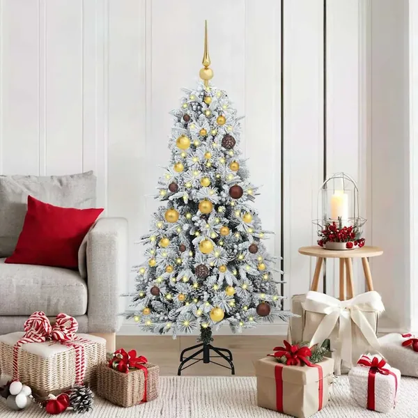 Sapin de Noël Artificiel à Branches Articulées Blanc 150 cm