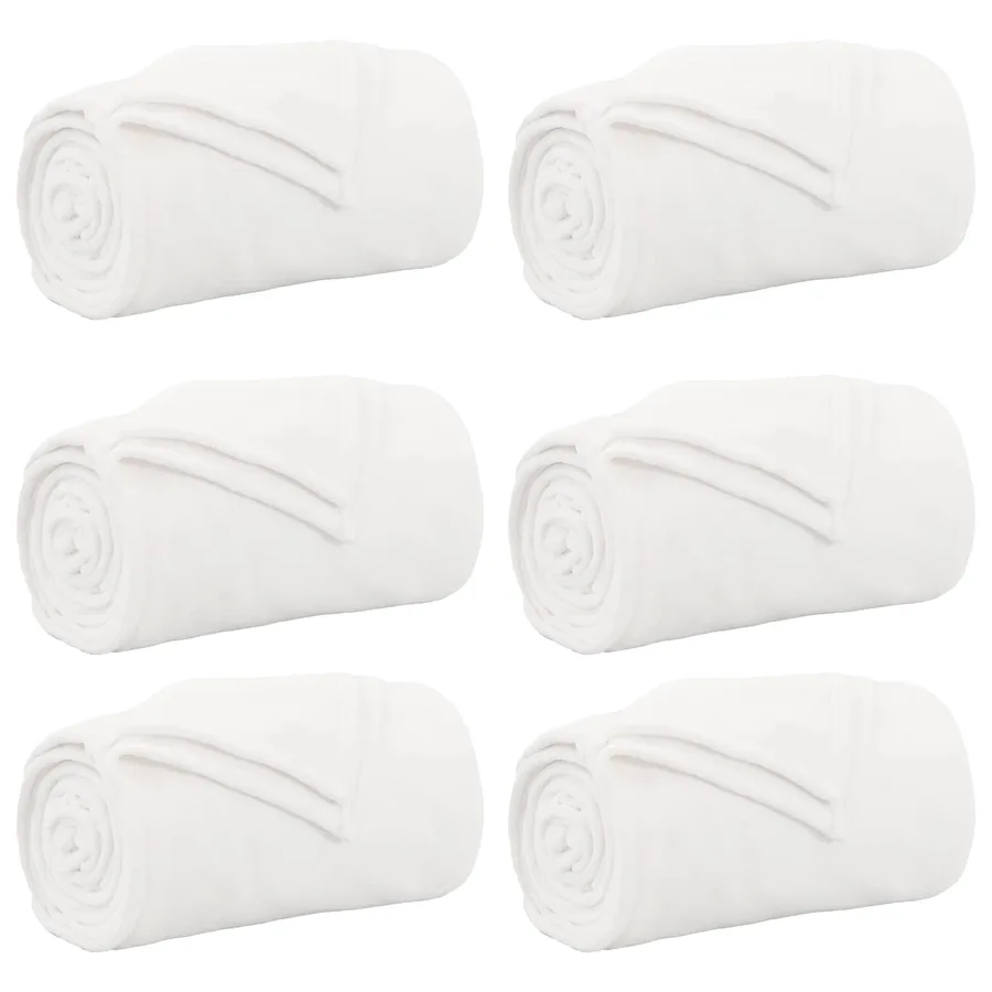 Couvertures à jeter 6 pcs Blanc 220 x 240 cm Toison - 2