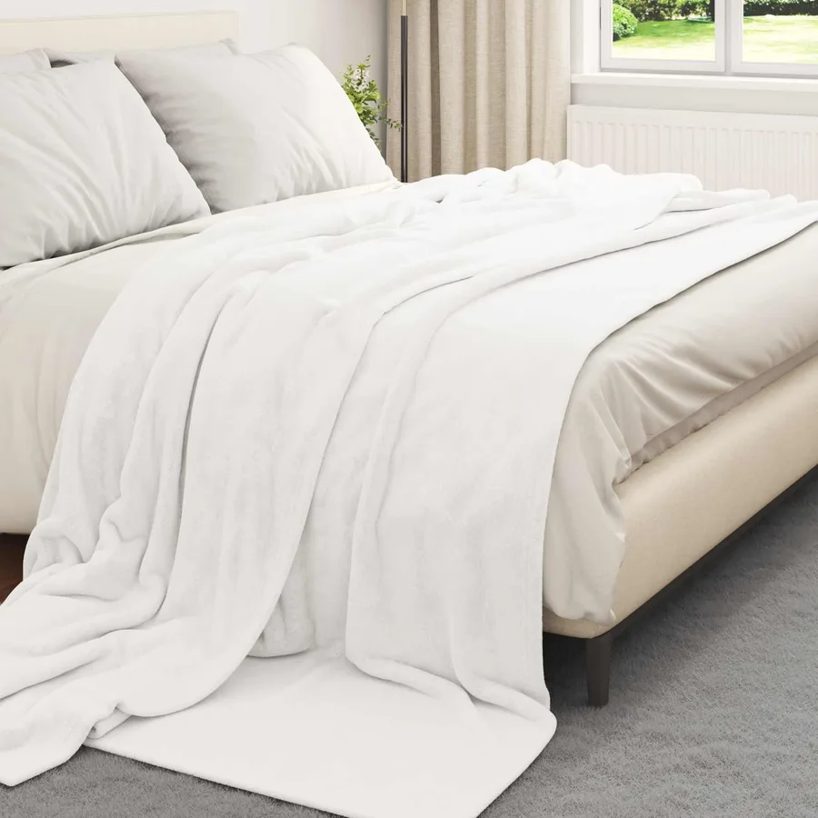 Couvertures à jeter 6 pcs Blanc 220 x 240 cm Toison - 3