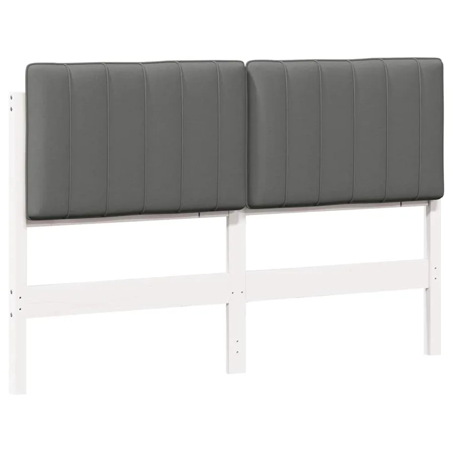Tête de lit capitonnée Blanc et gris clair 135 cm Pin massif - 2