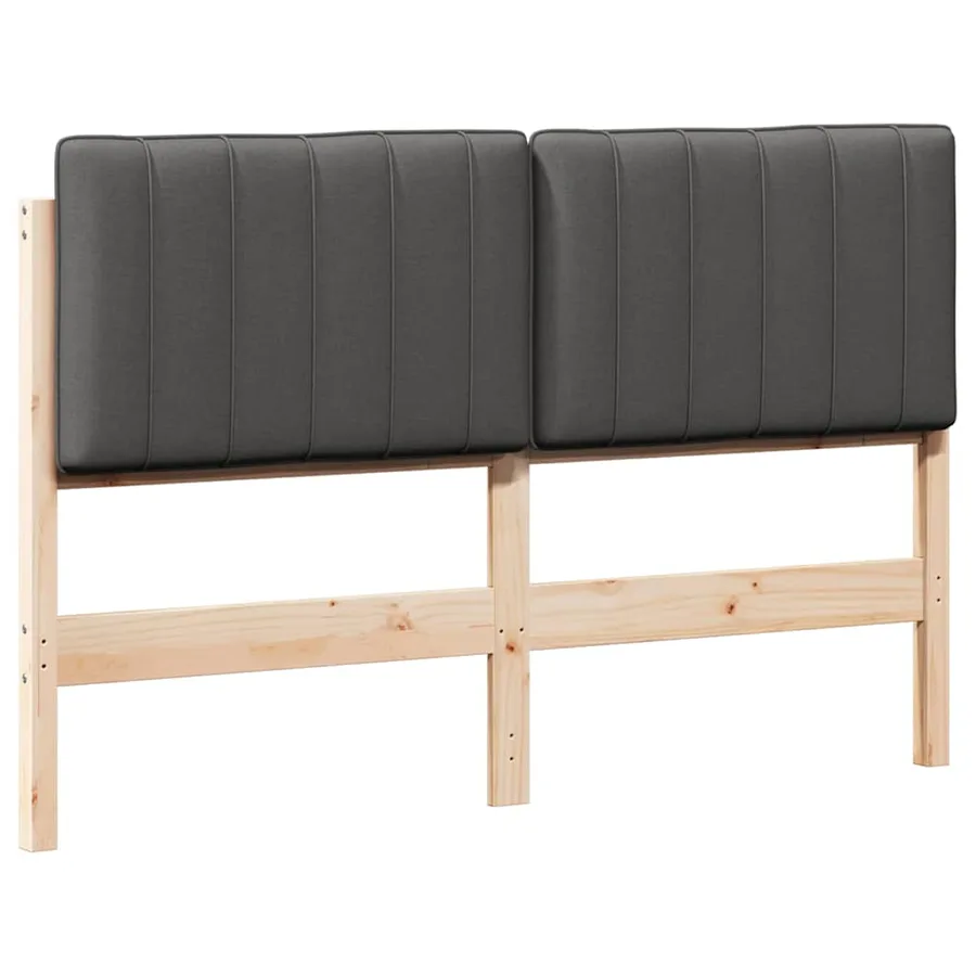 Tête de lit capitonnée Brun et gris foncé 140 cm Pin massif - 2